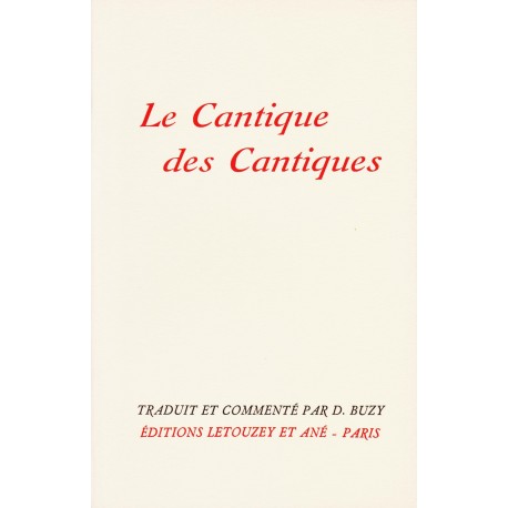 Le Cantique des Cantiques