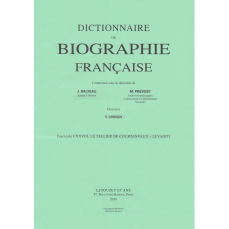 Dictionnaire de Biographie française, fasc. 128